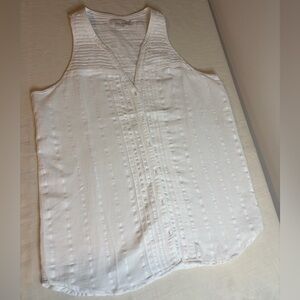 Prana White Sleeveless V-Neck Size M